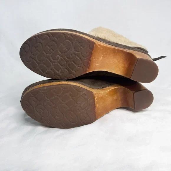 UGG AUS Lynnea Studded Wooden Clog Boots - Picture 7 of 7